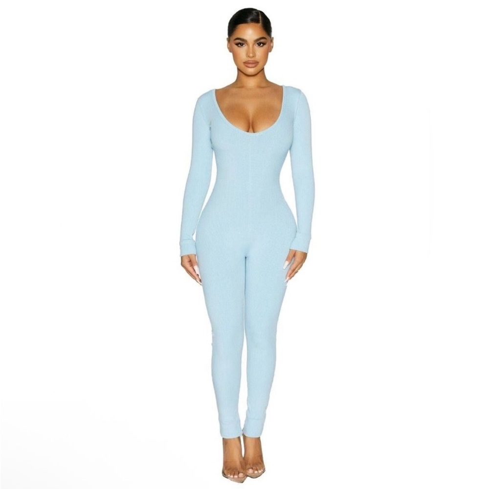 Naked Wardrobe Light Blue Jumpsuit - Picture 3 of 10